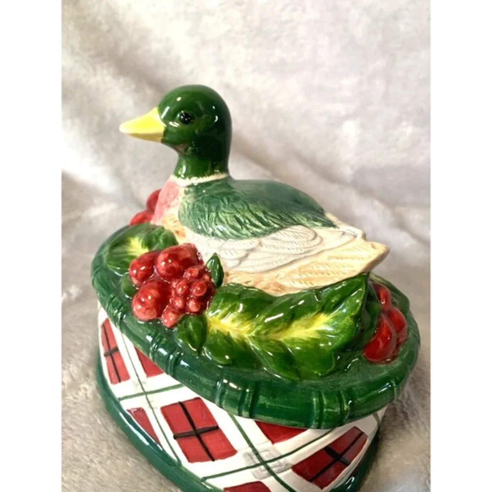 Noritake ROYAL HUNT Ceramic Mallard DUCK‎ Candy BOX 2002 Excellent Vintage